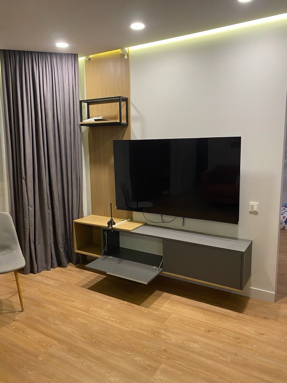 Media wall · floating TV console